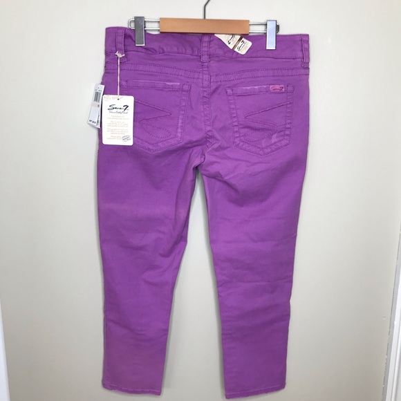 7 FOR ALL MANKIND Jeans Rosebud Purple Distressed - Picture 9 of 15